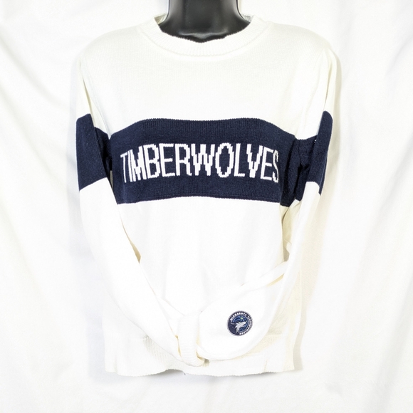 Hillflint MN Timberwolves Sweater White/Navy Cotton Blend  Casual Crewneck Small - Picture 1 of 11